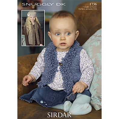 Sirdar 1736 Snuggly DK Vest, Cardigan