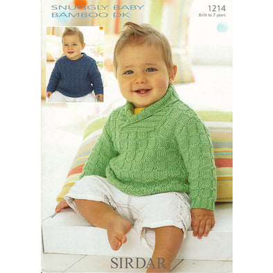 Sirdar 1214 Baby Bamboo Sweater with Polo neck line