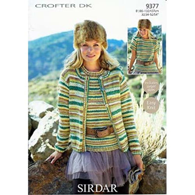 Sirdar 9377 Crofter Dk Sweater and Pullover Twin Set