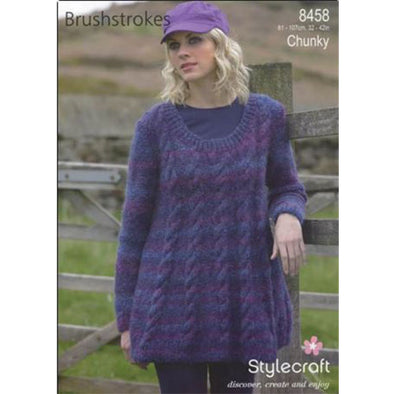 Stylecraft 8458 Brushstrokes Chunky Long Swing Sweater