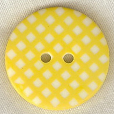 Button STBTGR1 Yellow Gingham 25mm