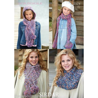 Sirdar 2329 Squiggle Scarves and Cowl