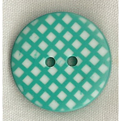 Button STBTGR1 Teal Gingham 25mm