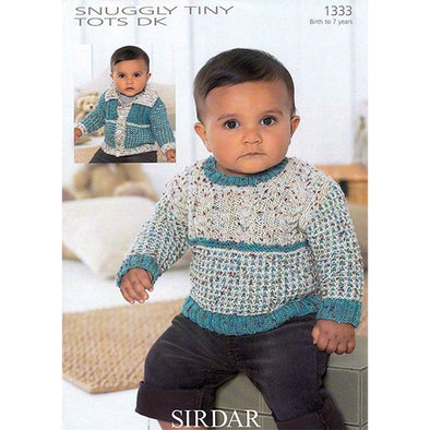 Sirdar 1333 Tiny Tots Sweater and Cardigan