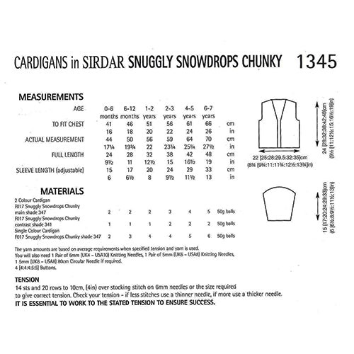 Sirdar 1345 Snowdrops Open Sweater