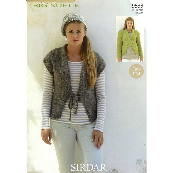 Sirdar 9533 Big Softie Vest & Cardigan