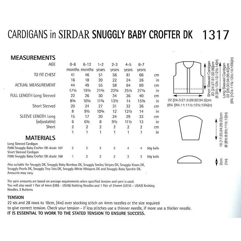 Sirdar 1317 Baby Crofter Cardigan