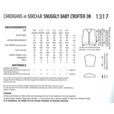 Sirdar 1317 Baby Crofter Cardigan