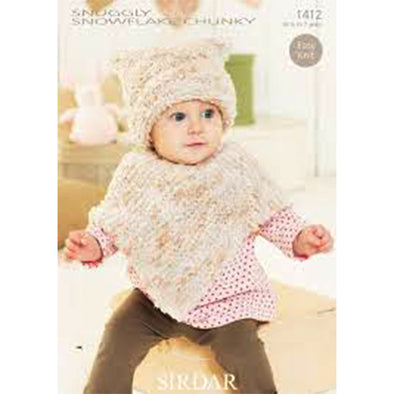 Sirdar 1412 Snowflake Chunky Cape and Cap