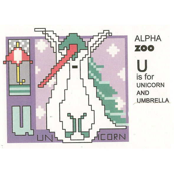 Amy Bruecken Designs AZU U is for Unicorn and Umbrella