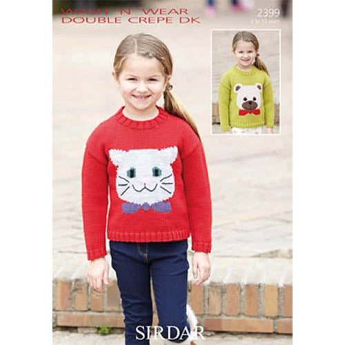 Sirdar 2399 Country Style Kitty and Teddy Face - Intarsia