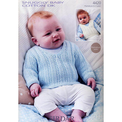 Sirdar 4420 Baby Cotton DK Vest and Sweater
