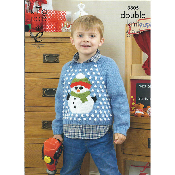 King Cole 3805 DK Sweater Snowman and Santa