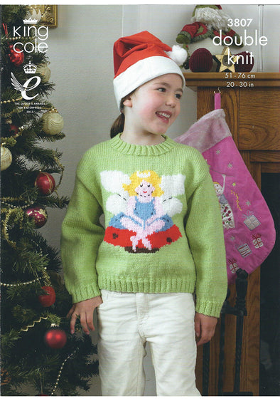 King Cole 3807 DK Sweater Fairy and Elf Images
