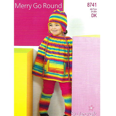 Stylecraft 8741 Merry Go Round DK Poncho, Cap, Leggings