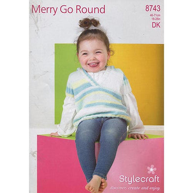 Stylecraft 8743 Merry Go Round DK Sweater with cross over front