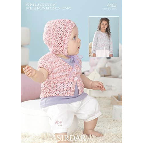 Sirdar 4463 Peekaboo DK Cardigan and Lacy Cap