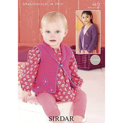 Sirdar 4473 Snuggly 4 Ply Cardigan and Vest