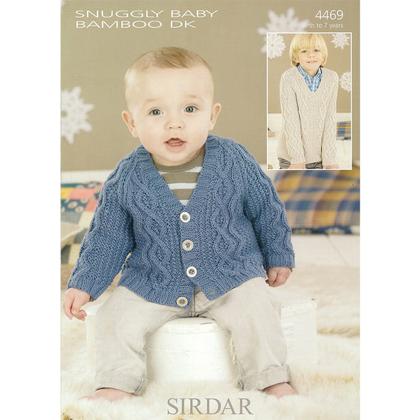 Sirdar 4469 Baby Bamboo Sweater with Cable