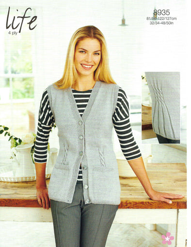 Stylecraft 8935 Vest with Cable Embellished with Pockets