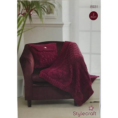 Stylecraft 8931 Throw and Cushions