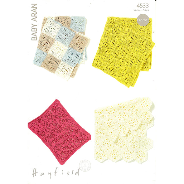 Hayfield 4533 Baby Aran Blanket