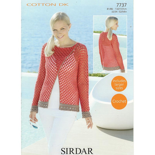 Sirdar 7737 Cotton DK Crocheted Cardigan
