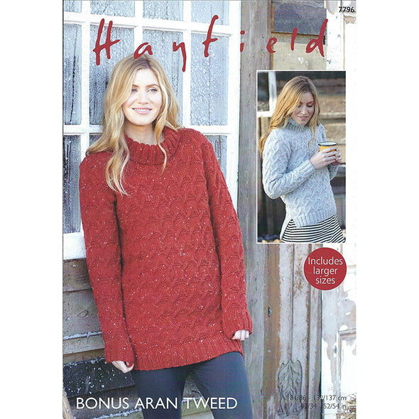 HAYFIELD 7796 Bonus Aran Tweed Sweater