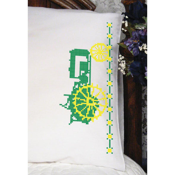 Fairway Needlecraft 83217 John Deere Tractor Pillowcase