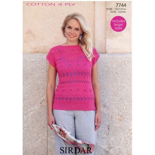 Sirdar 7744 Cotton 4Ply Top