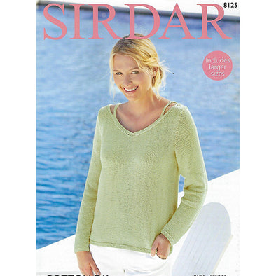 Sirdar 8125 Ladies Cotton DK Sweater