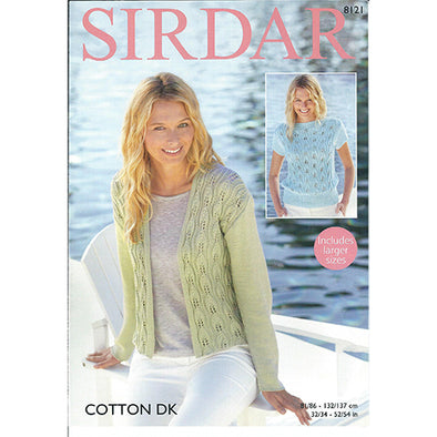 Sirdar 8121 Ladies Leaf Jacket and top