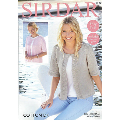 Sirdar 8120 Top with Turnback Sleeve