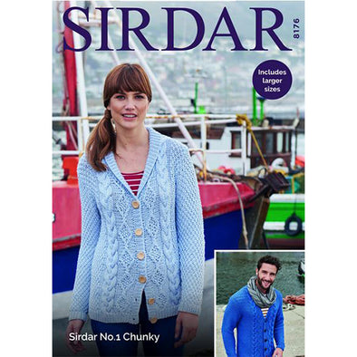 Sirdar 8176 No 1 Chunky Adult Cardigans