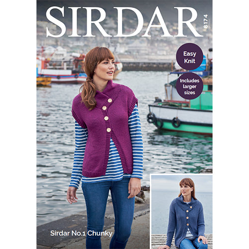 Sirdar 8174 No 1 Chunky Adult Cardigans