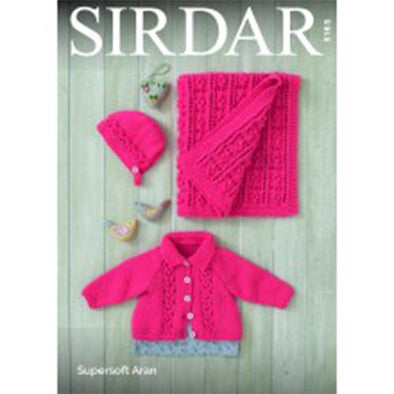 Sirdar 5165 Supersoft Aran Baby Sweater, Jacket, Blanket