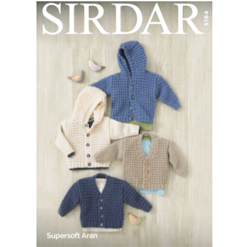 Sirdar 5164 Supersoft Aran Baby Cardigans