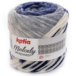 Melody Jacquard 250 Navy Blue White