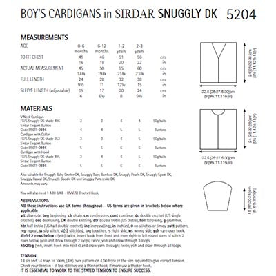 Sirdar 5204 Snuggly DK Cardigans