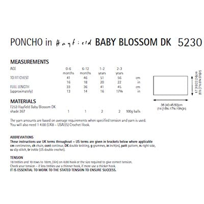 Hayfield 5230 Baby Blossom DK Poncho