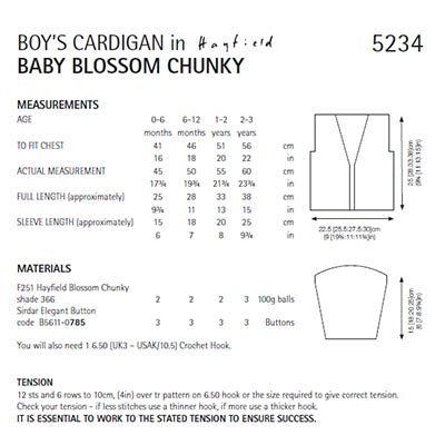 Hayfield 5234 Baby Blossom Chunky Cardigan