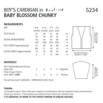 HAYFIELD 5234 Baby Blossom Chunky Cardigan