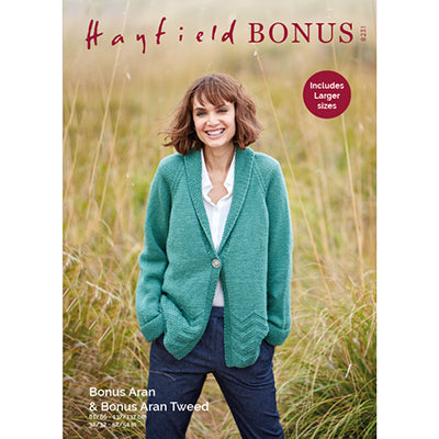 HAYFIELD 8231 Aran Ladies Cardigan