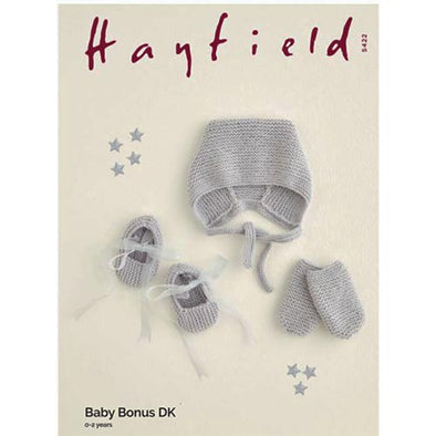 Hayfield 5422 Baby Bonus Hat, Mitts,