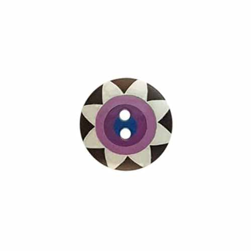 Button 261401 Star Flower Black l15mm