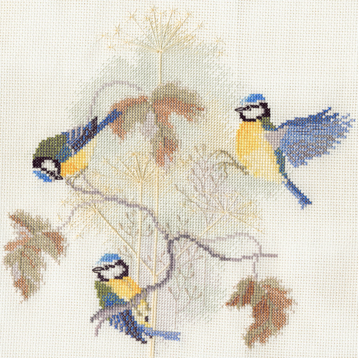 Bothy Threads BB01 Birds: Blue Tits and Seed Heads
