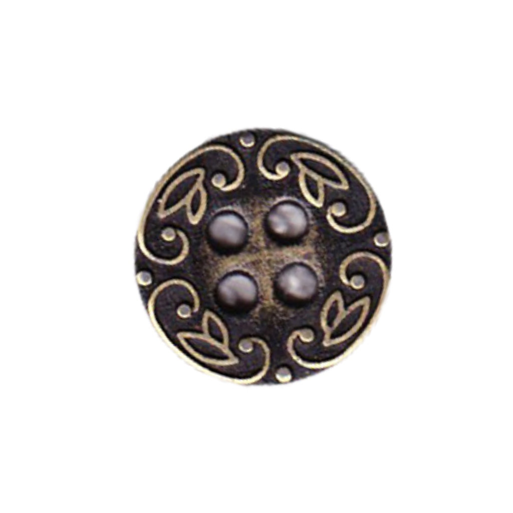 Button 203975PB Metal Scroll 18mm