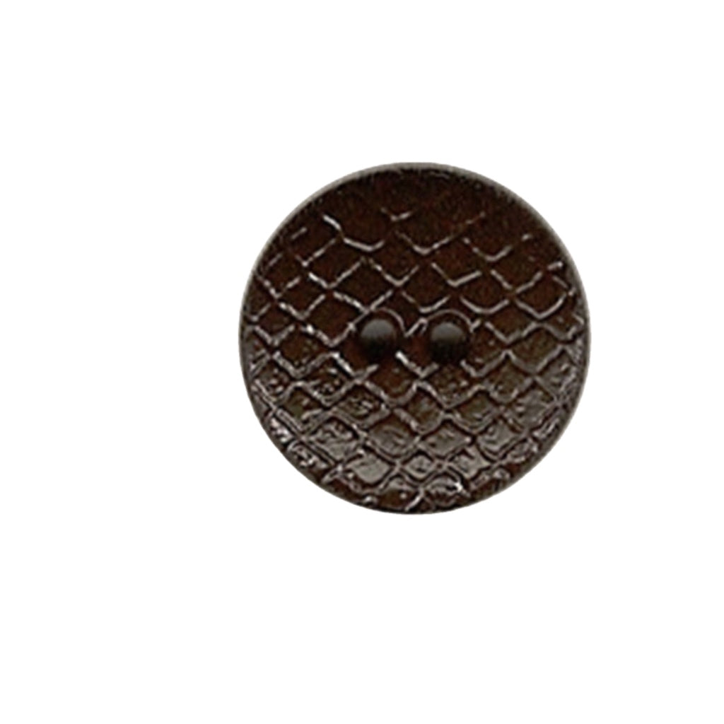 Button 266613 Brown Leather Look 18mm