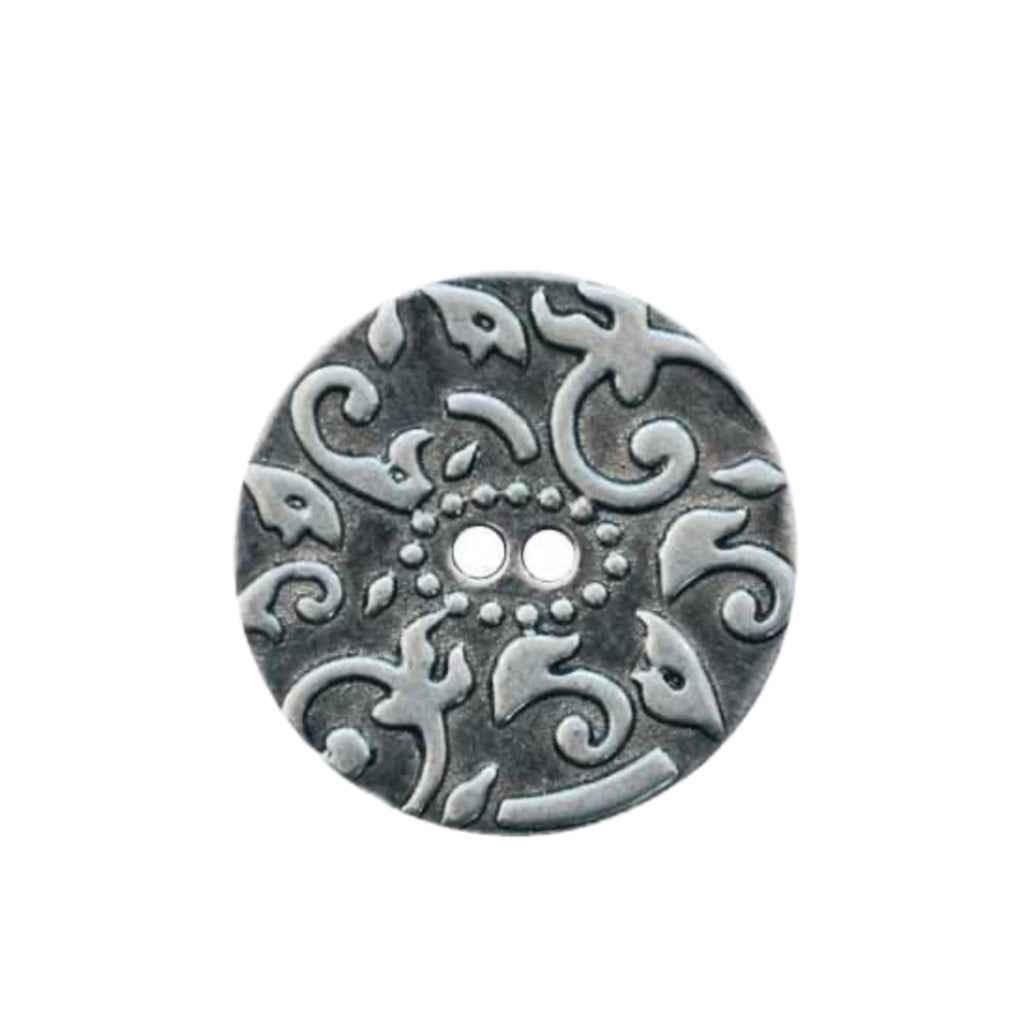 Button 281208 Antique Silver Scroll 15mm