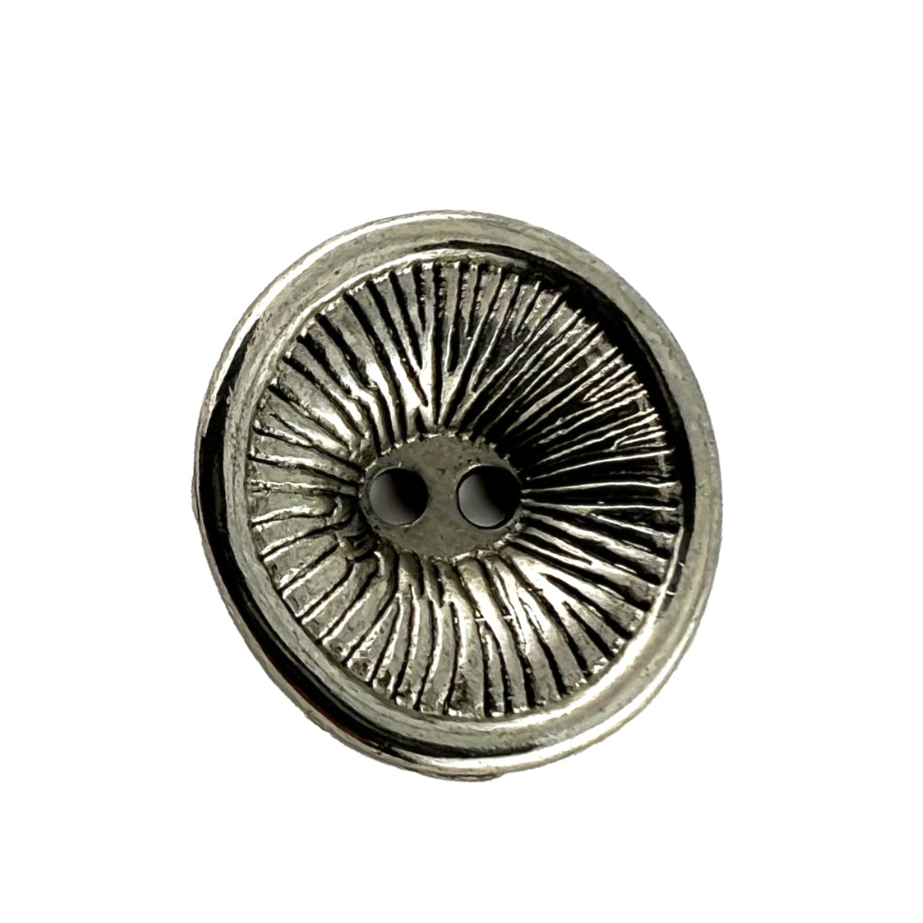 Button 290740 Silver Concave Spoke Etched 18mm